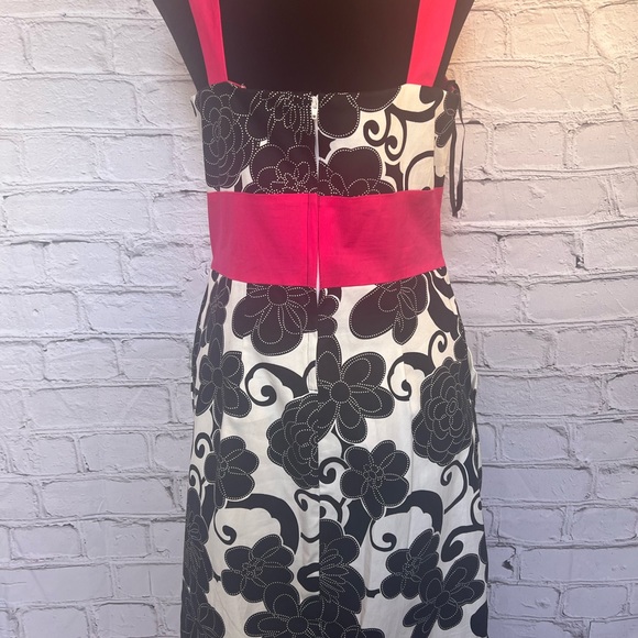 Red and black floral print dress size 12 - Picture 2 of 4